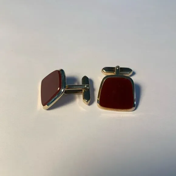 Brown Gold Vintage Cufflinks - Picture 7 of 9